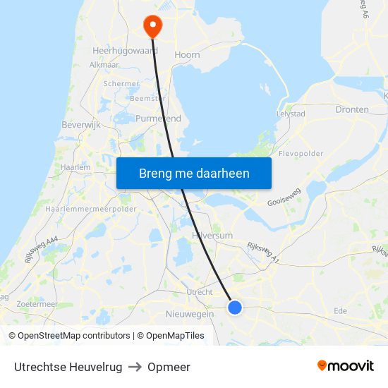Utrechtse Heuvelrug to Opmeer map