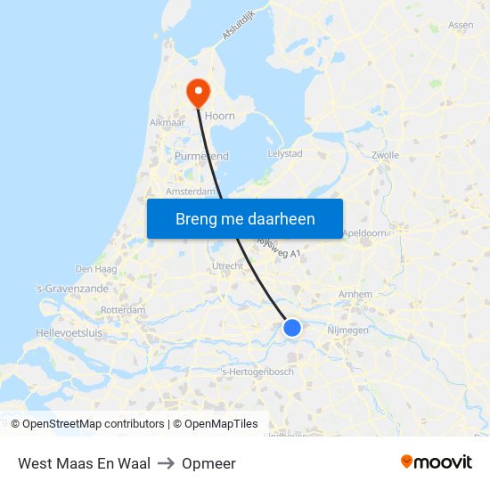 West Maas En Waal to Opmeer map