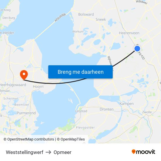 Weststellingwerf to Opmeer map