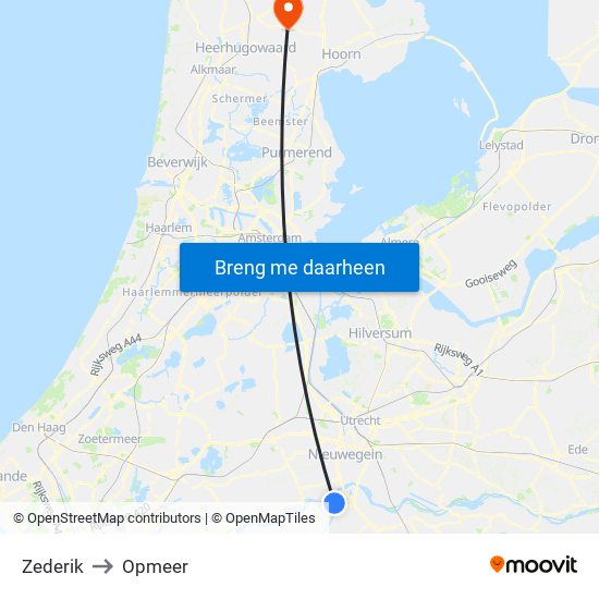 Zederik to Opmeer map