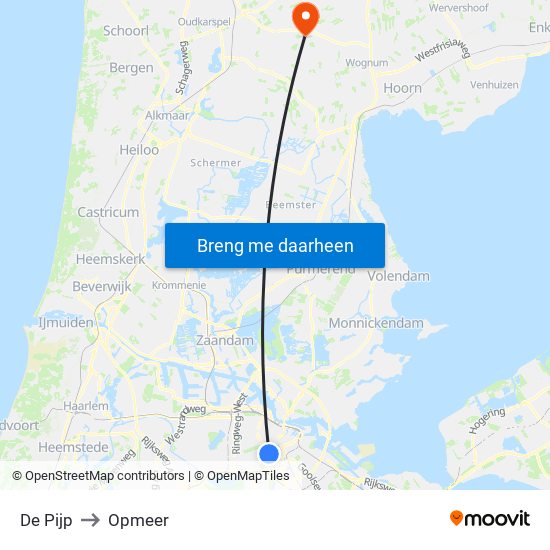 De Pijp to Opmeer map