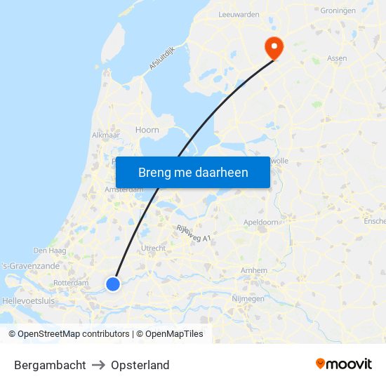 Bergambacht to Opsterland map