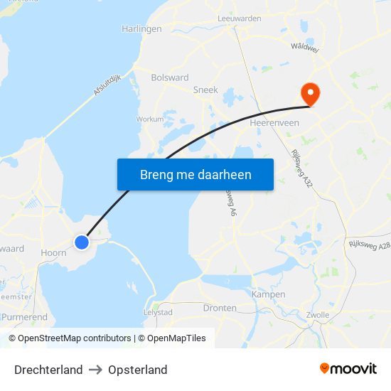 Drechterland to Opsterland map