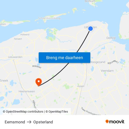 Eemsmond to Opsterland map