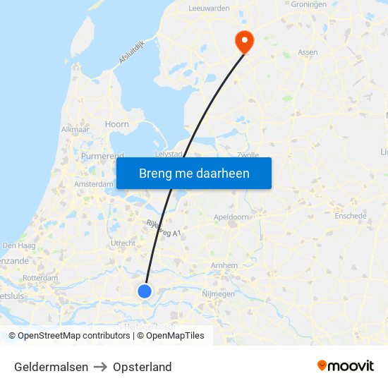 Geldermalsen to Opsterland map