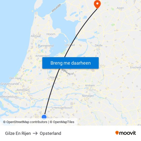 Gilze En Rijen to Opsterland map
