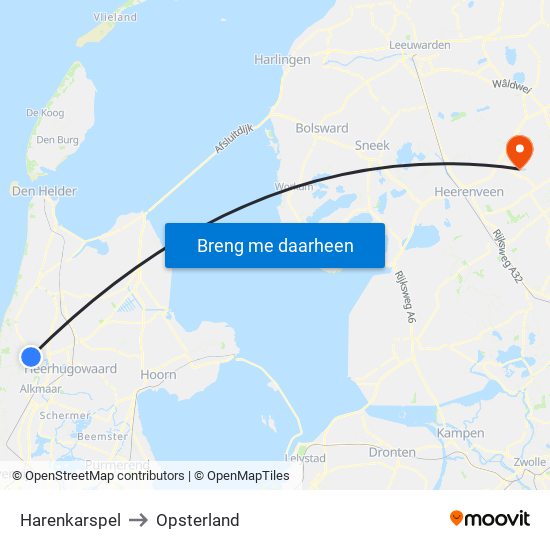 Harenkarspel to Opsterland map