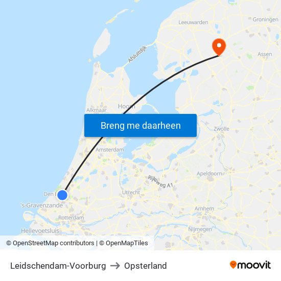 Leidschendam-Voorburg to Opsterland map