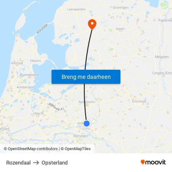 Rozendaal to Opsterland map