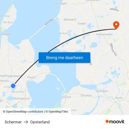 Schermer to Opsterland map