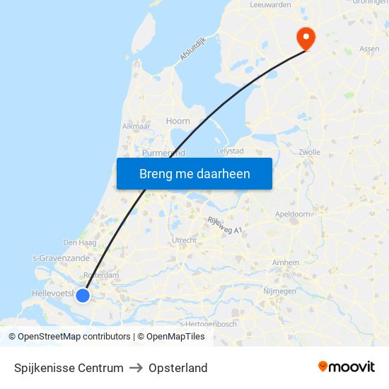 Spijkenisse Centrum to Opsterland map