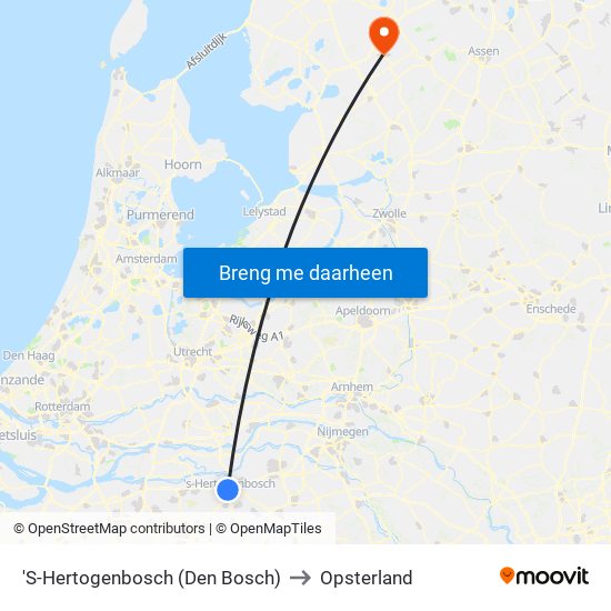 'S-Hertogenbosch (Den Bosch) to Opsterland map