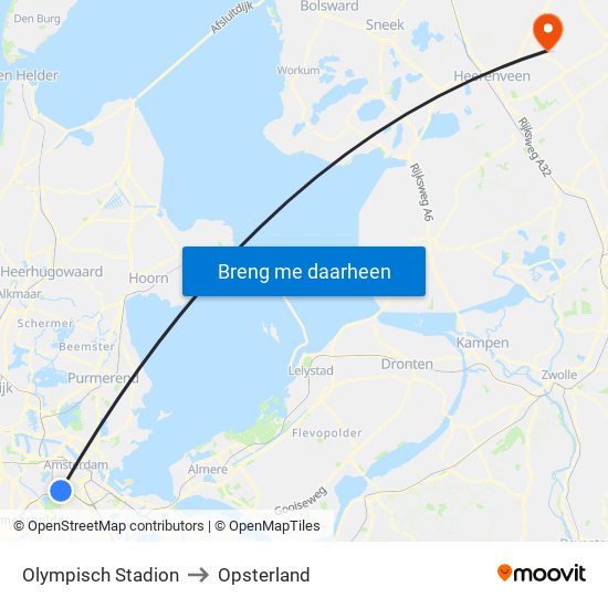 Olympisch Stadion to Opsterland map