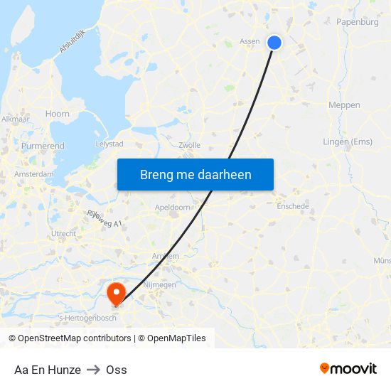 Aa En Hunze to Oss map