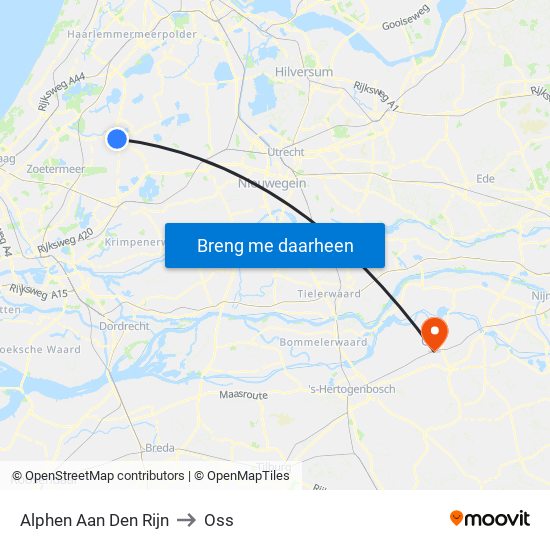 Alphen Aan Den Rijn to Oss map
