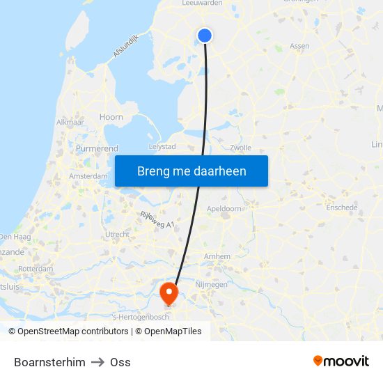 Boarnsterhim to Oss map