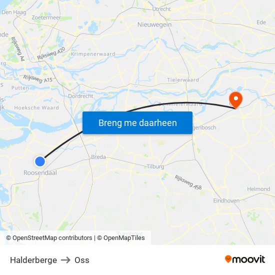 Halderberge to Oss map