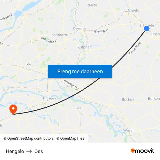 Hengelo to Oss map
