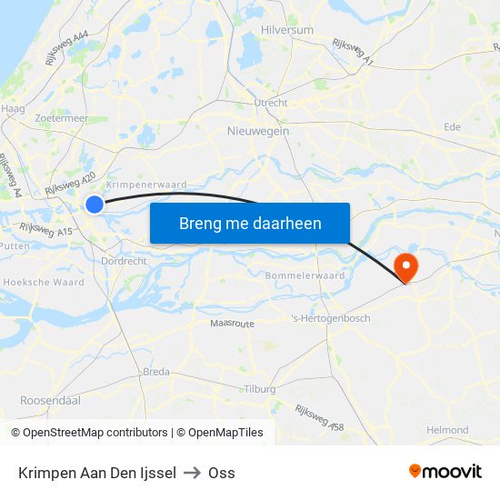 Krimpen Aan Den Ijssel to Oss map