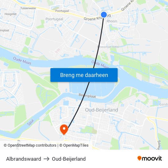 Albrandswaard to Oud-Beijerland map