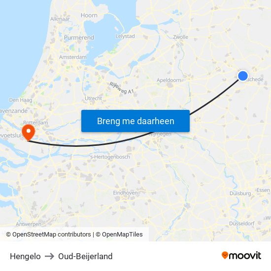Hengelo to Oud-Beijerland map