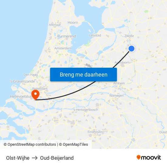 Olst-Wijhe to Oud-Beijerland map