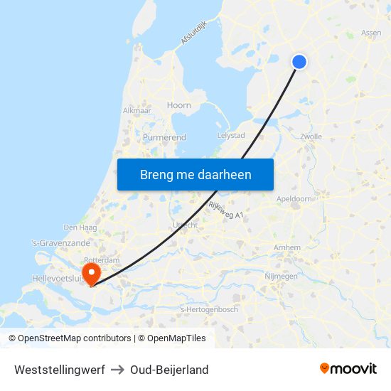 Weststellingwerf to Oud-Beijerland map