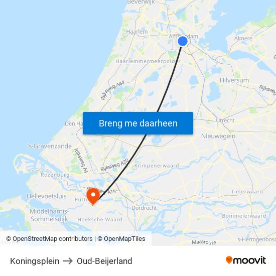 Koningsplein to Oud-Beijerland map