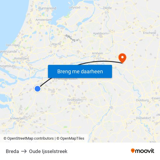 Breda to Oude Ijsselstreek map