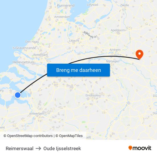 Reimerswaal to Oude Ijsselstreek map