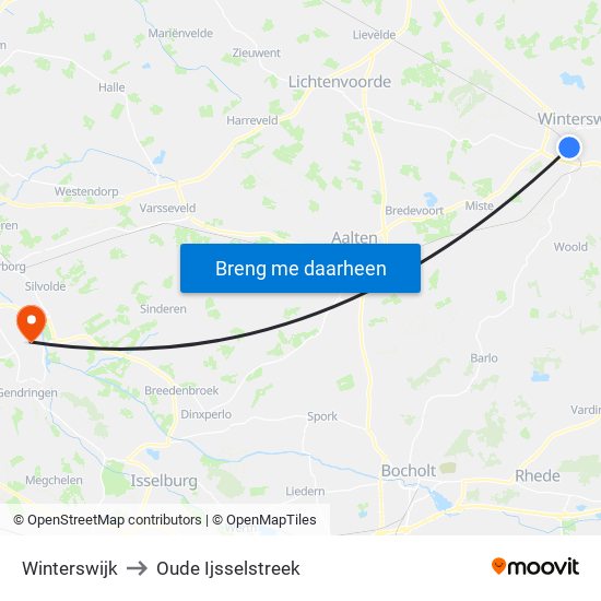 Winterswijk to Oude Ijsselstreek map