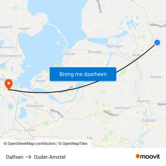 Dalfsen to Ouder-Amstel map