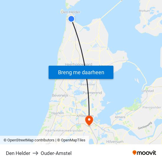 Den Helder to Ouder-Amstel map