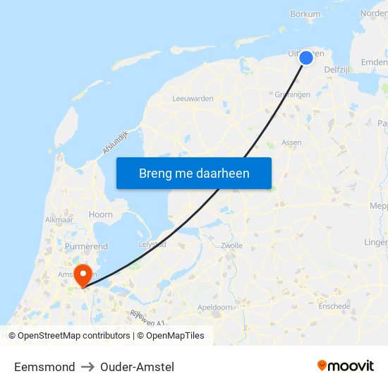 Eemsmond to Ouder-Amstel map