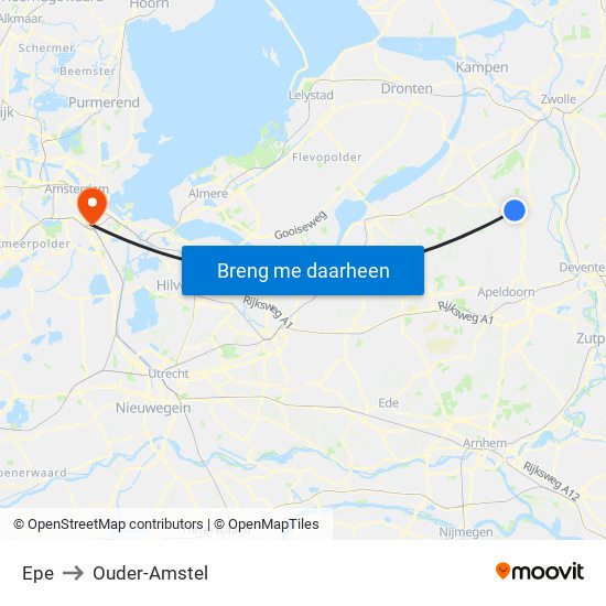 Epe to Ouder-Amstel map
