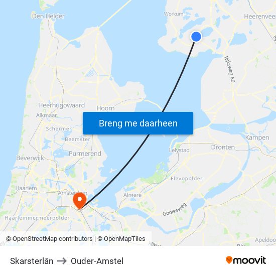 Skarsterlân to Ouder-Amstel map