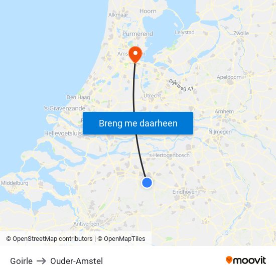 Goirle to Ouder-Amstel map