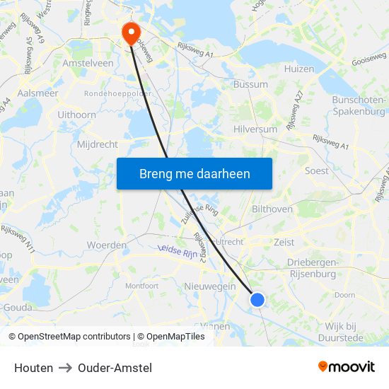 Houten to Ouder-Amstel map