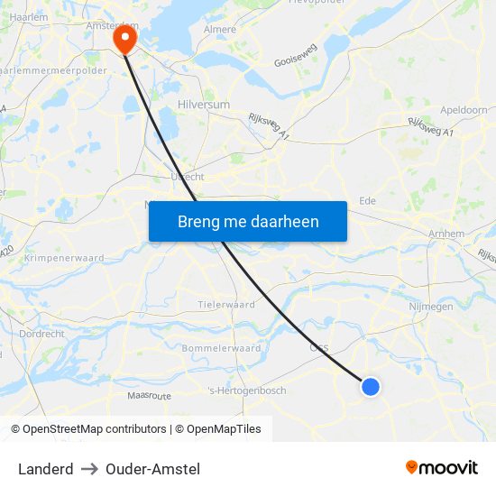 Landerd to Ouder-Amstel map