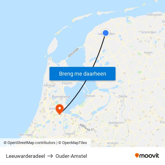 Leeuwarderadeel to Ouder-Amstel map