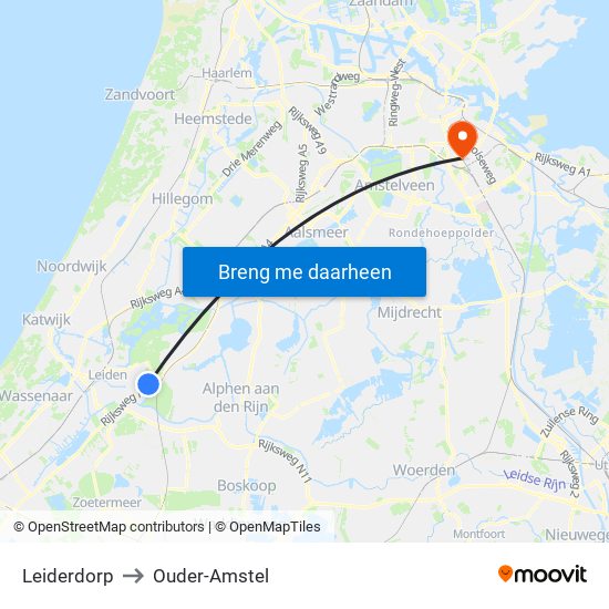 Leiderdorp to Ouder-Amstel map