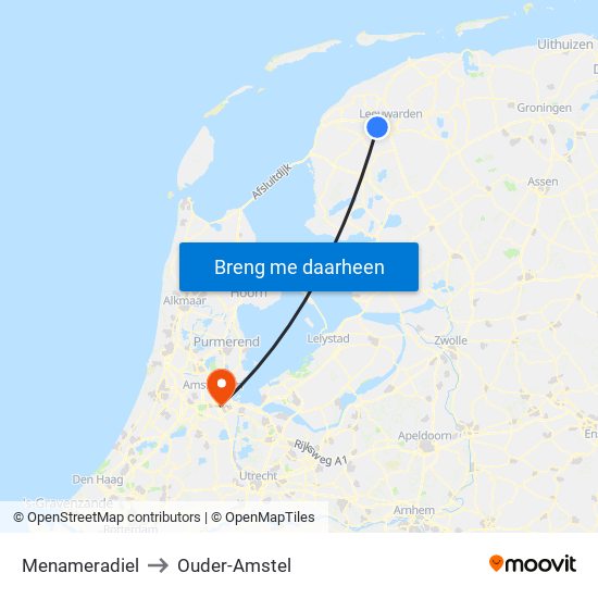 Menameradiel to Ouder-Amstel map