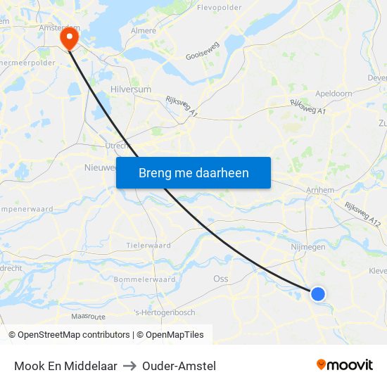 Mook En Middelaar to Ouder-Amstel map