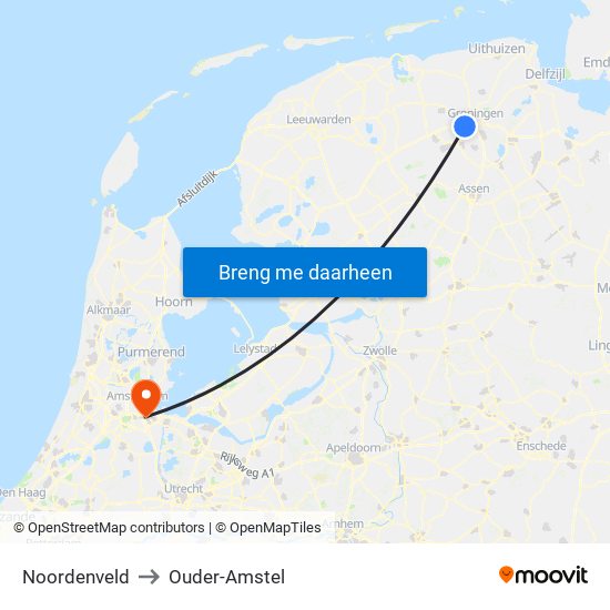 Noordenveld to Ouder-Amstel map