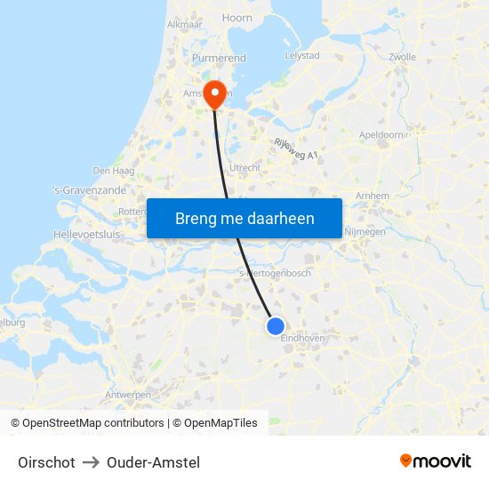 Oirschot to Ouder-Amstel map