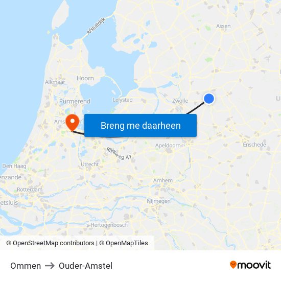 Ommen to Ommen map