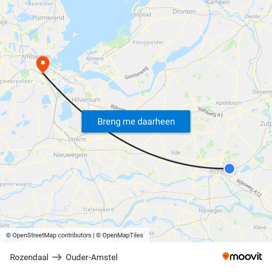 Rozendaal to Ouder-Amstel map