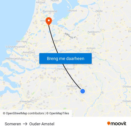 Someren to Ouder-Amstel map