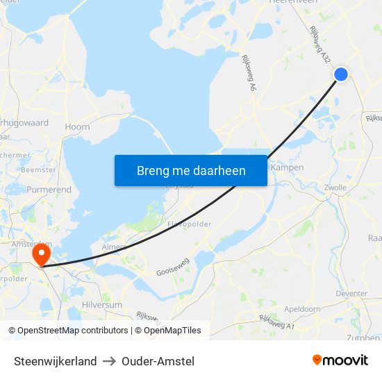 Steenwijkerland to Ouder-Amstel map