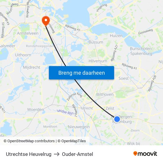 Utrechtse Heuvelrug to Ouder-Amstel map